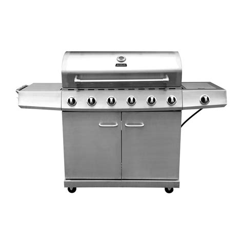 jumbuck stainless steel 6 burner hooded bbq with cabinet|6 burner flat top bbq.